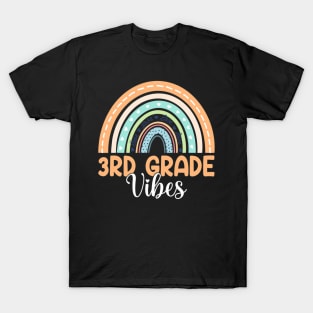 Rainbow Third Grade Vibes 3rd Grade Teacher Back To School T-Shirt